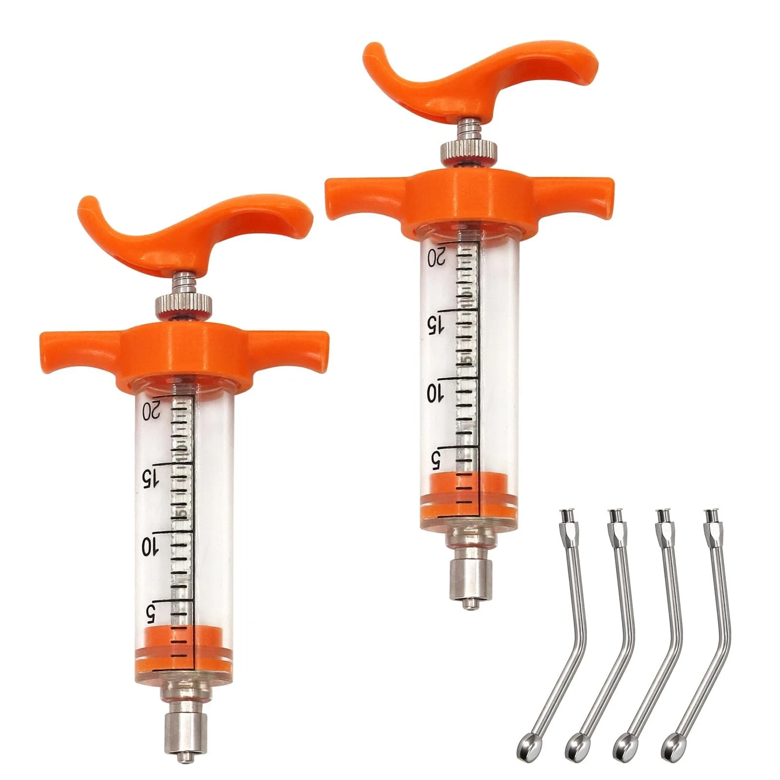 2 Pieces Goat Syringe with 4 Drench Nozzle Adjustable Dosage ,Reusable Drench…