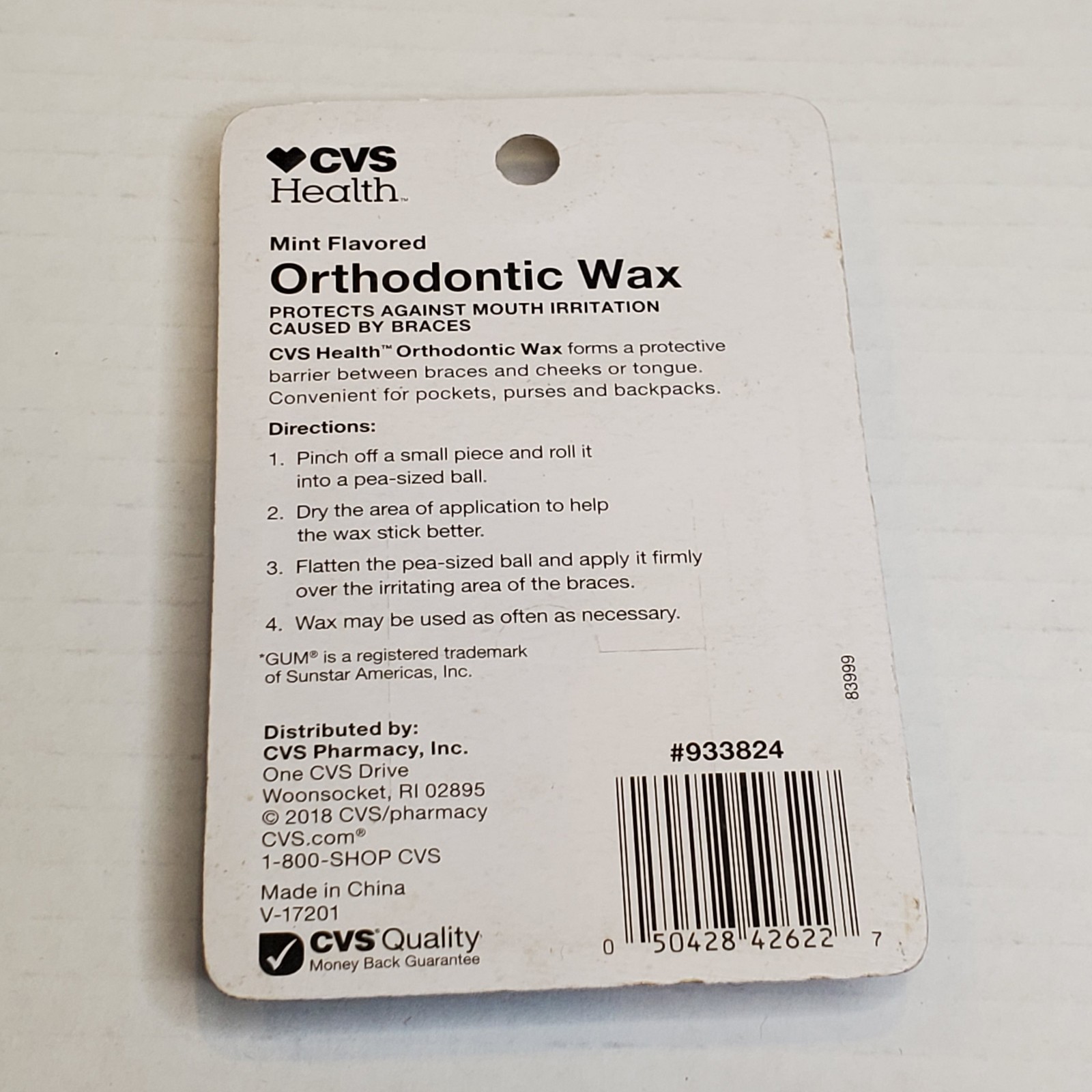 CVS Orthodontic Wax for Braces 1 Pack, Unscented