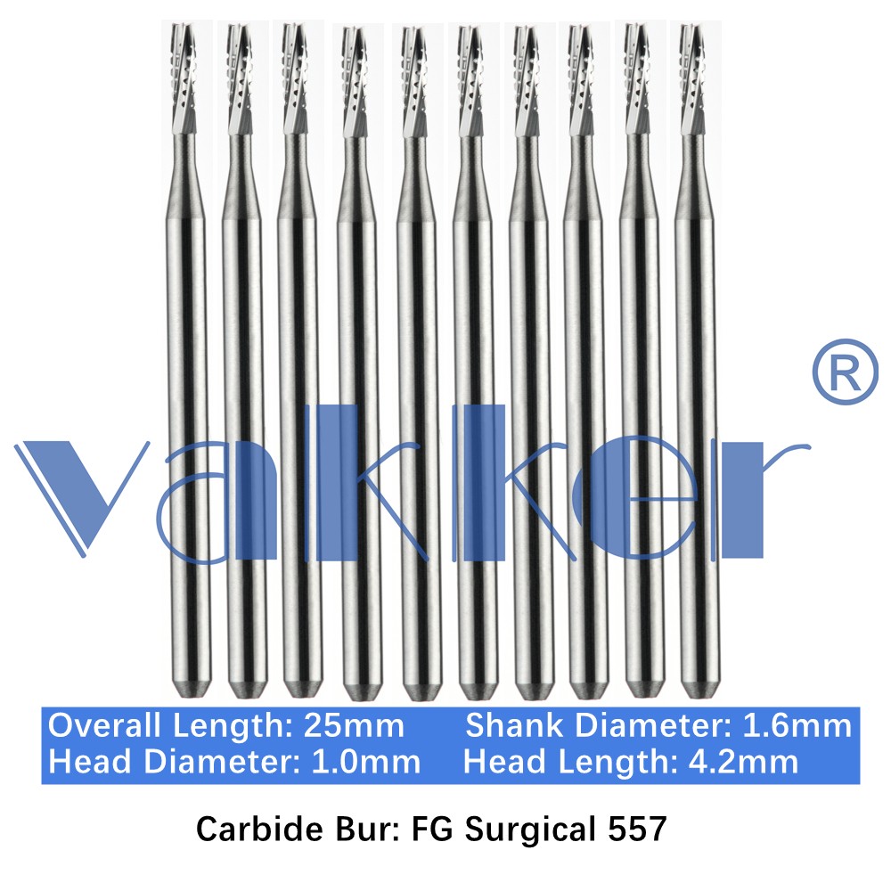 10/Pk Dental Surgical Round Burs 2 4 6 8 FG SURG 25mm Carbide Bur for High Speed