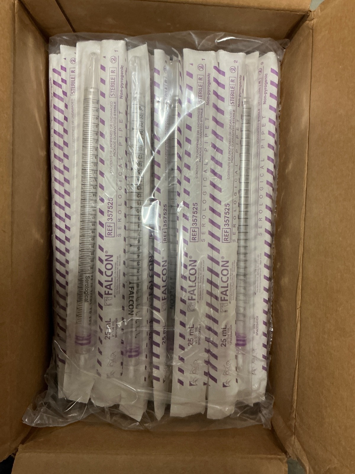 Serological pipettes 25ml Polystyrene Total 150 Pipettes, Sealed packages SAVE!