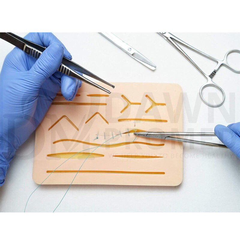 60 Pcs Medical Skin Suture Practice Silicone Pad Wound Simulated Training Kit