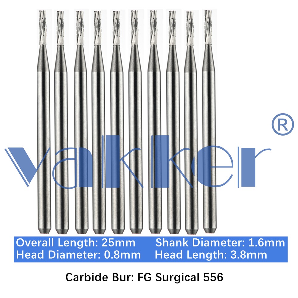 10/Pk Dental Surgical Round Burs 2 4 6 8 FG SURG 25mm Carbide Bur for High Speed
