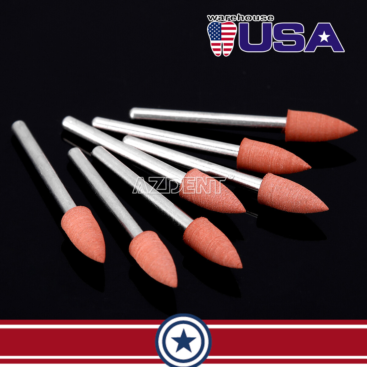 10packs Dental 0413 Brownie Polishers Bur FG 1.6MM Shank Mini Points AZDENT