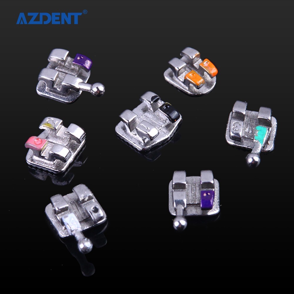 AZDENT Dental Orthodontic MIM Monoblock Bracket Braces Mini Roth 018 Hooks 3-4-5