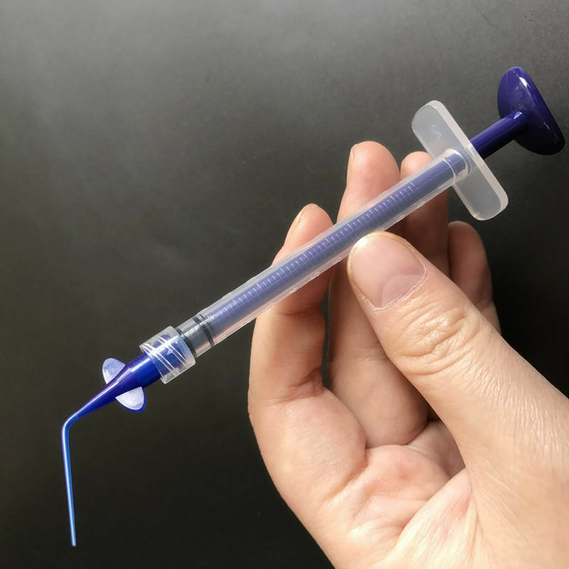 Dental Endo Disposable Syringe Tips Irrigation Needle Curved Tips Flexible Blue