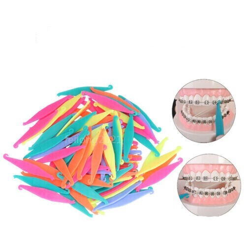 300Pcs Dental Orthodontic Elastic Placer Elastic Rubber Band Placers Mixed Color