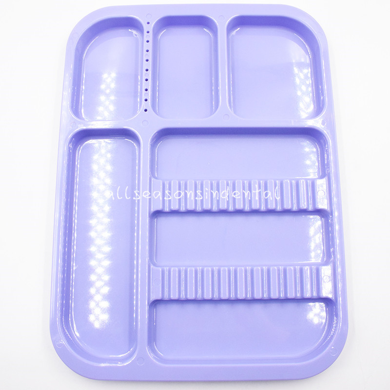 Dental Sterilized Autoclavable 135° Divided Tray Plastic Separate 245x340x2mm