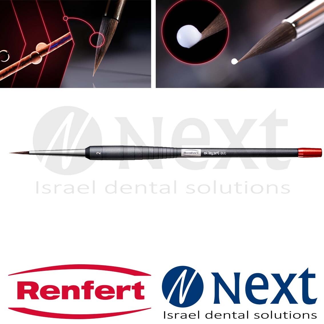 Dental Lab premium Lay: art evo Bionic hair brush N 2 Renfert Germany 17240002