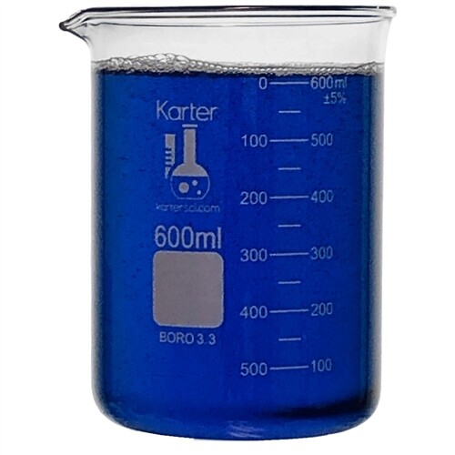 600ml Beaker, Low Form, 3.3 Boro. Glass, Karter Scientific 247M2 (Pack 36)