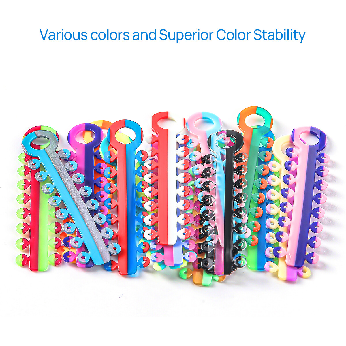 Dental Orthodontic Elastic Ligature Ties Rubber Bands Single/Double Color Brace