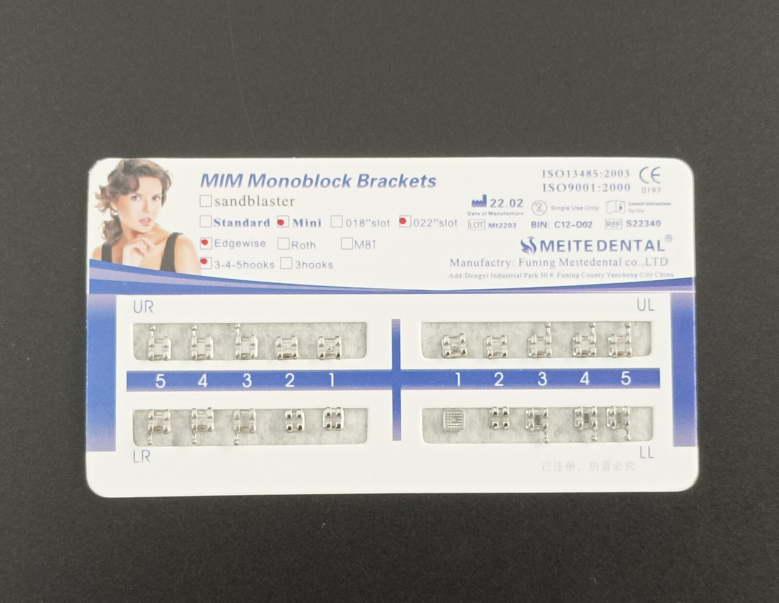 10 Sets Dental Orthodontic Metal Brackets Braces Mini Roth/MBT 022 345 Hooks