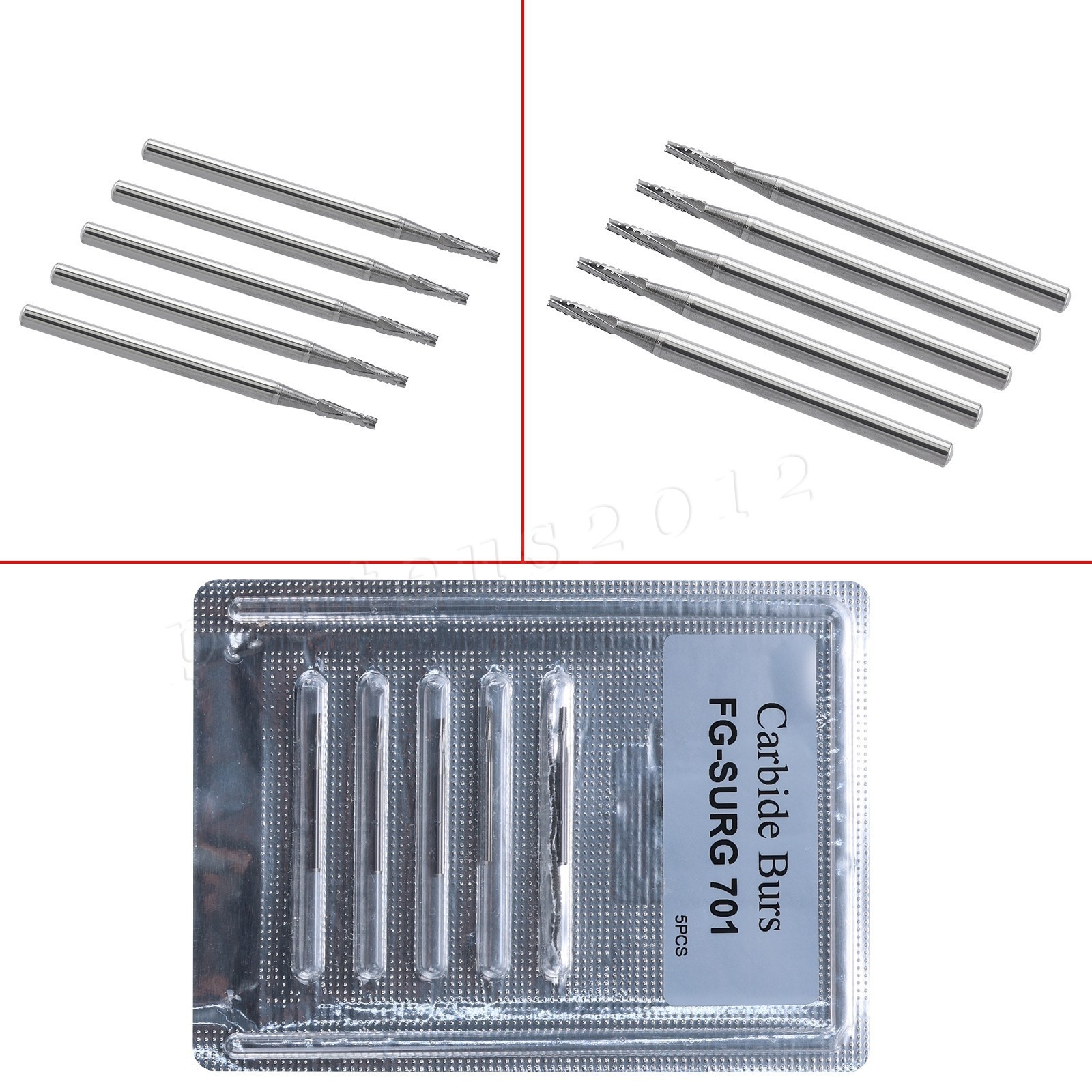 Dental Surgical Burs 25mm Carbide Bur FG SURG Taper Fissure FG 701 High Speed