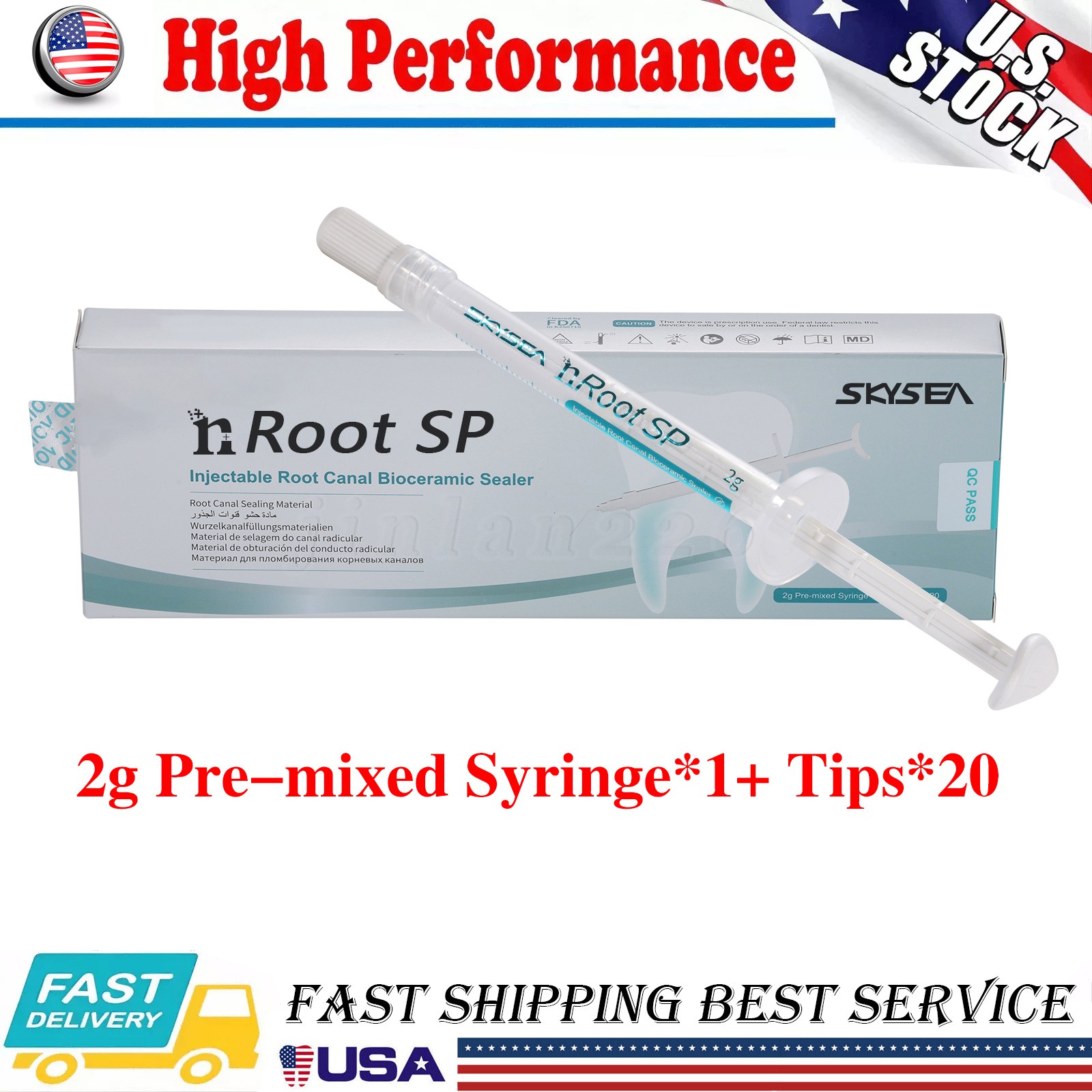 1g SP Dental Injectable Root Canal Bioceramic Sealer Endodontic Sealing Filling