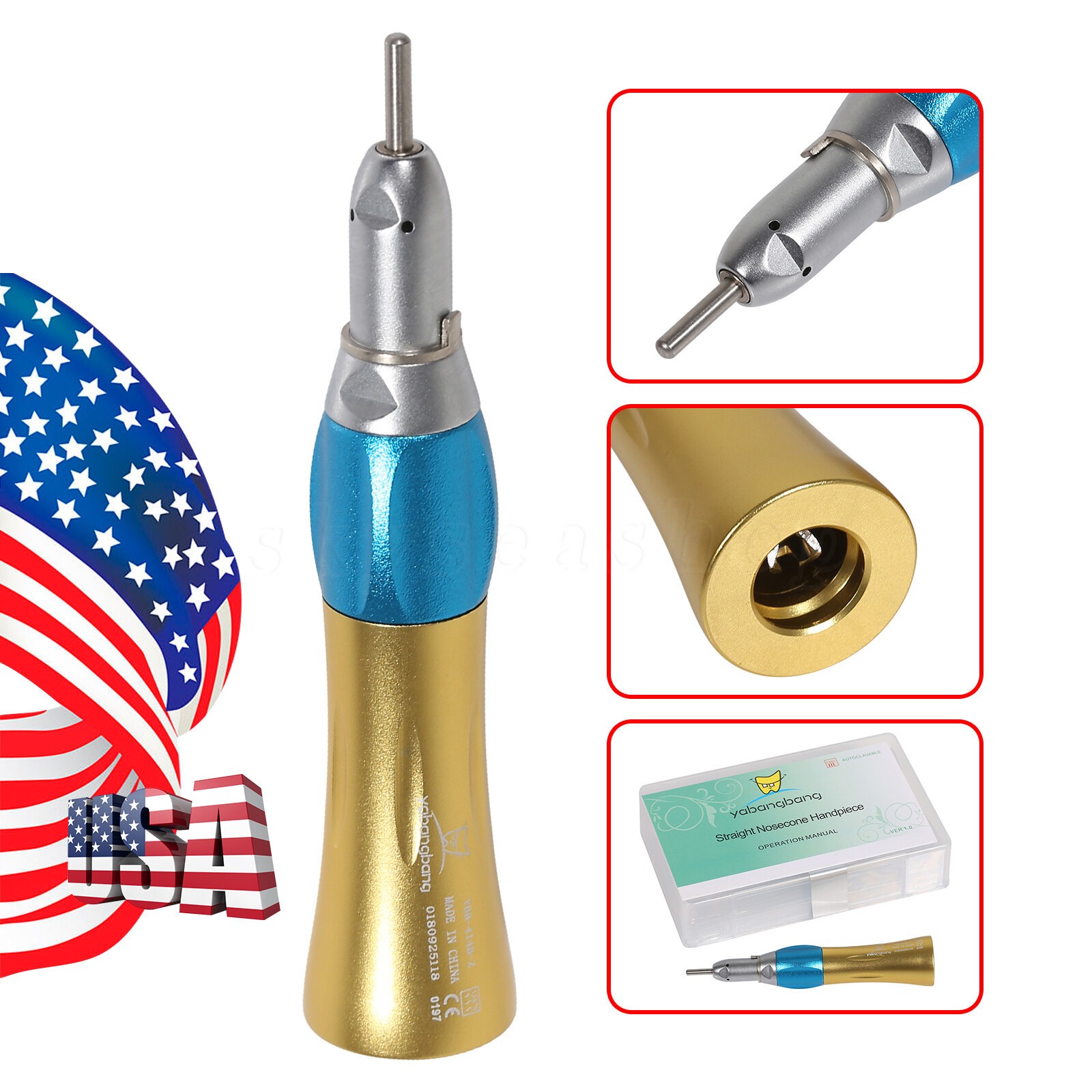 Dental low slow speed straight handpiece/ contra angle/air motor 4H NSK style CA