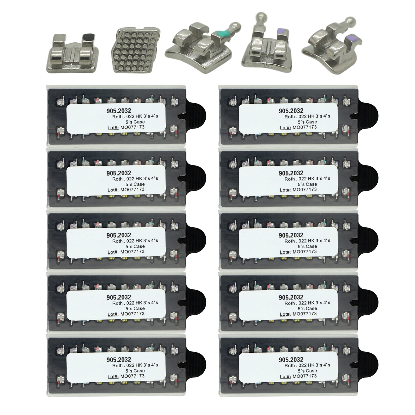 Orthodontic Dental Brackets Brace Mini Roth MBT 018 022 Slot 345 Hooks Metal MIM
