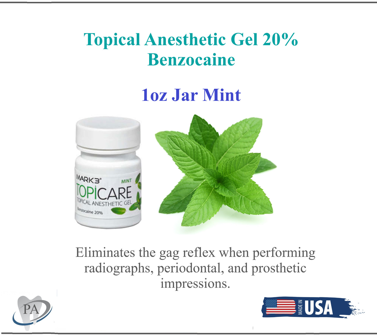 Mark3 Dental Topical Anesthetic Gel 20% Benzocaine 1 oz Jar – Exp 09/2024