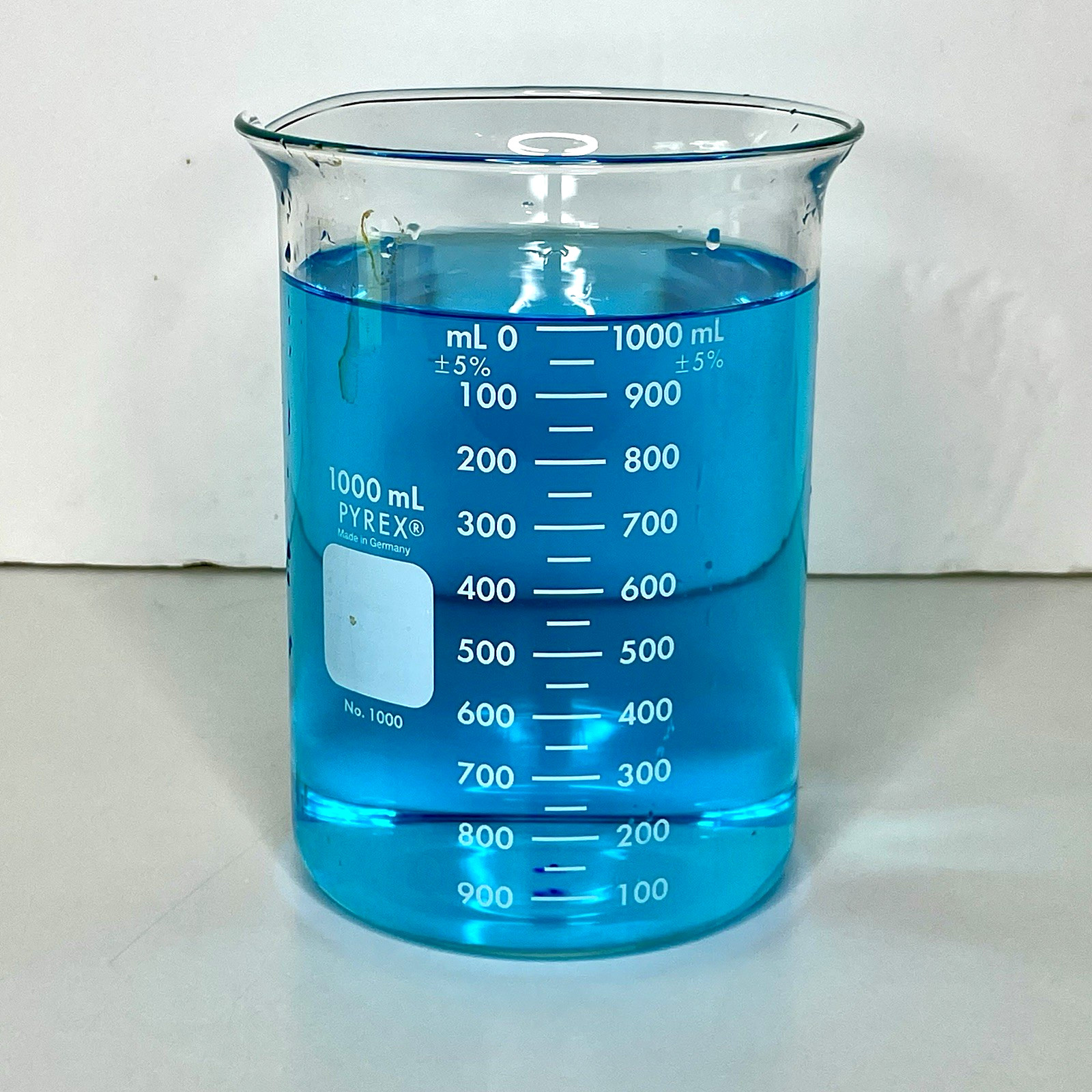 PYREX 1000 ml Glass Beaker Borosilicate No 1000 Made in Germany Science Lab