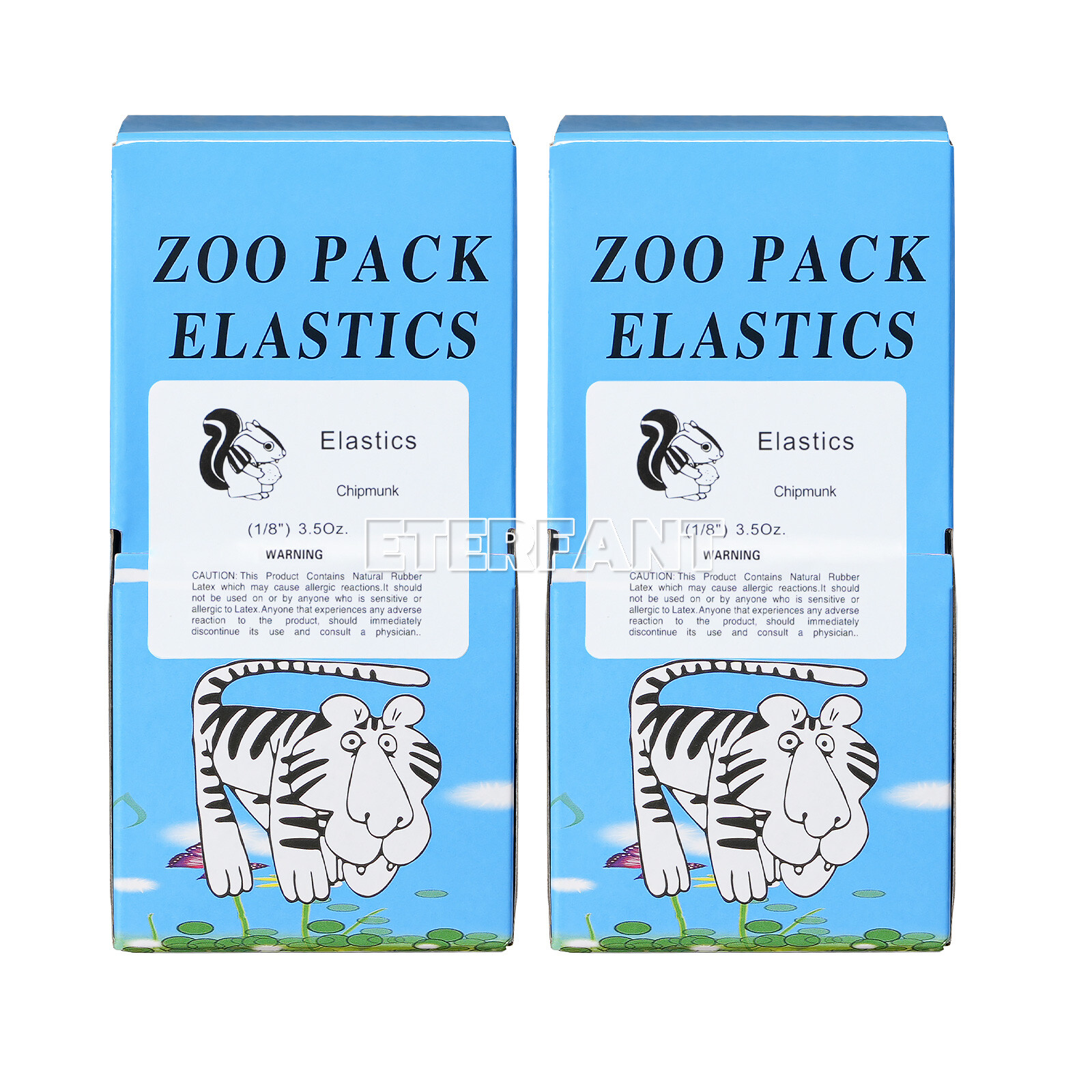 2xETERFANT Dental Ortho Elastics Rubber Bands Latex Braces 3.5oz 1/8(Chipmunk)
