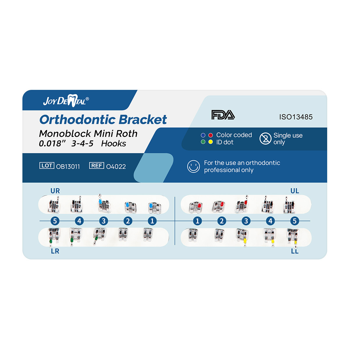 Dental Orthodontic Monoblock Brackets Braces Mini Roth/MBT 0.022/0.018 3/345 Hk