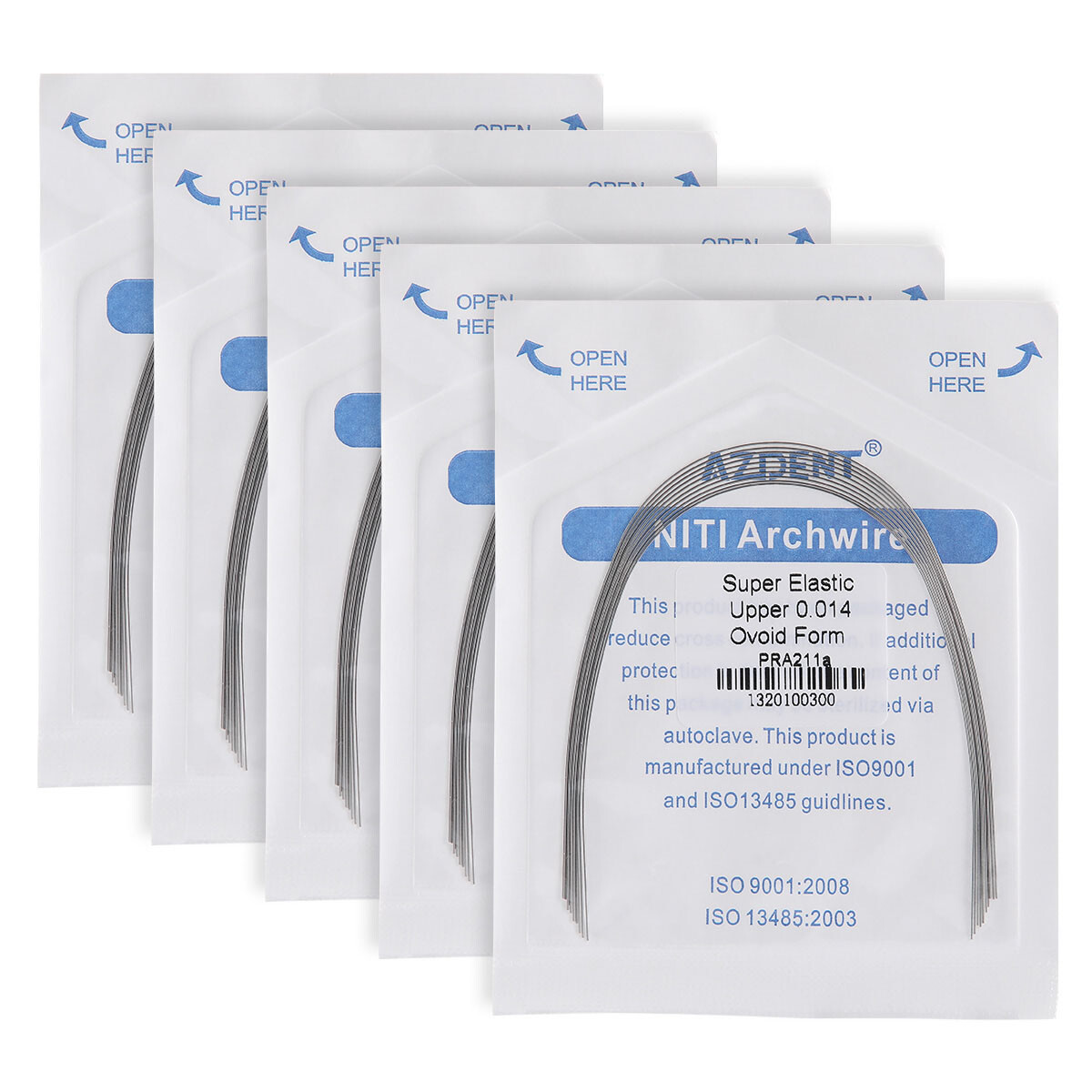 AZDENT Dental Orthodontic Super Elastic Niti Round Arch Wire Ovoid / Natural FDA