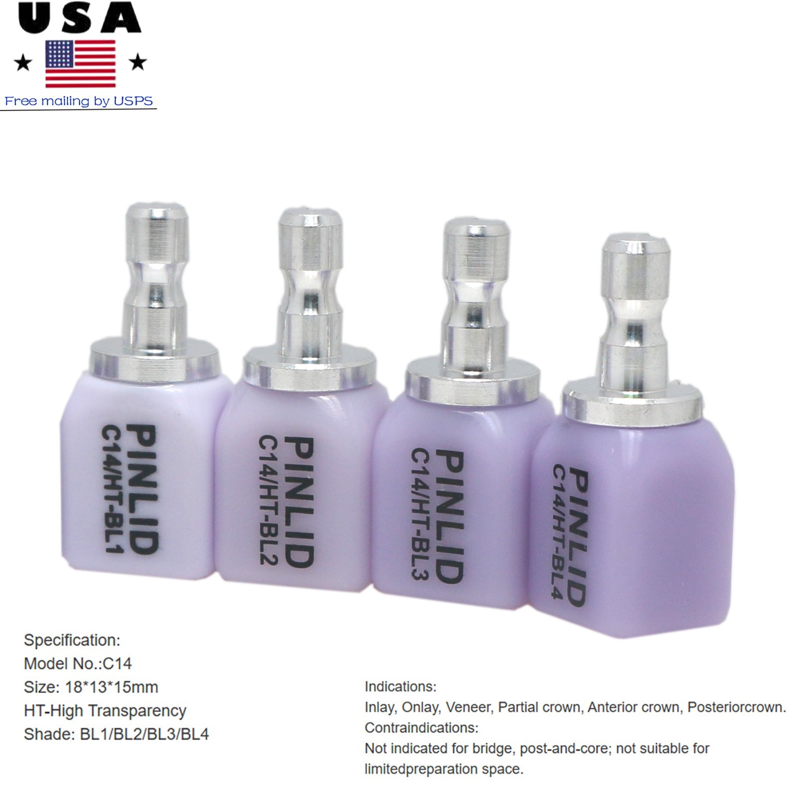 C14 Dental HT/LT Lithium Dislicate Ceramic blocks e.max CAD CEREC Blocks InLab