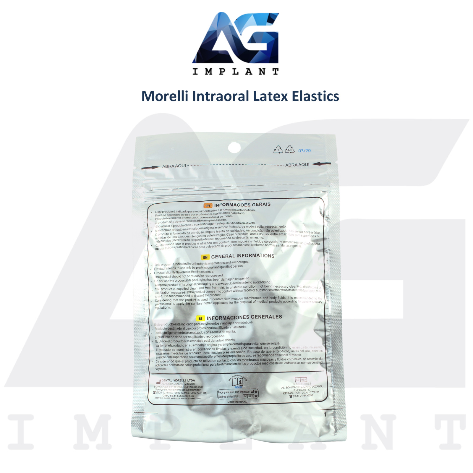 Dental Intraoral Latex Elastics Band Transparent 1000pcs Ortho Treatment Lab