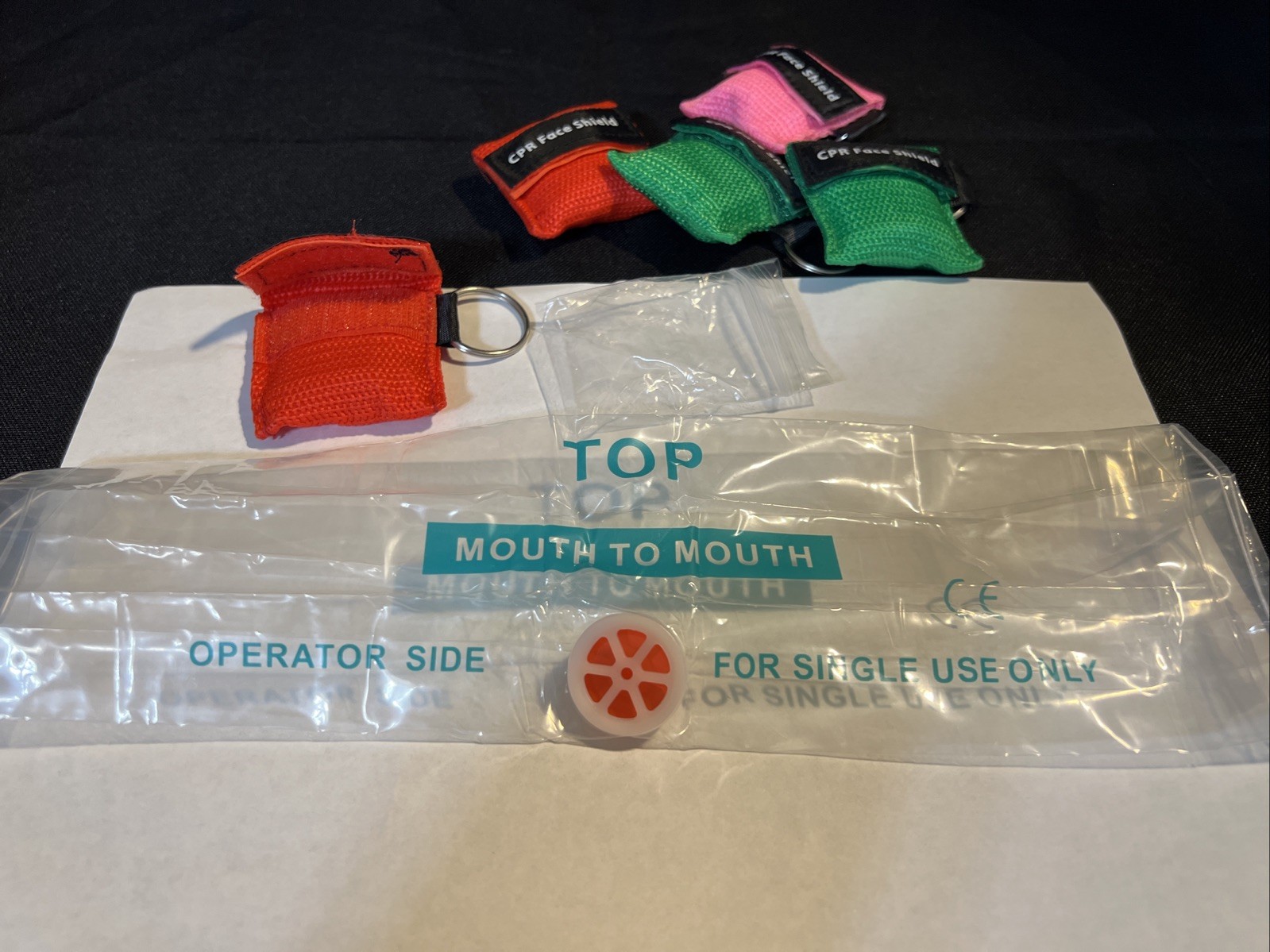 CPR Face Shield 5-Pack One-Way Mask for Pocket Keychain