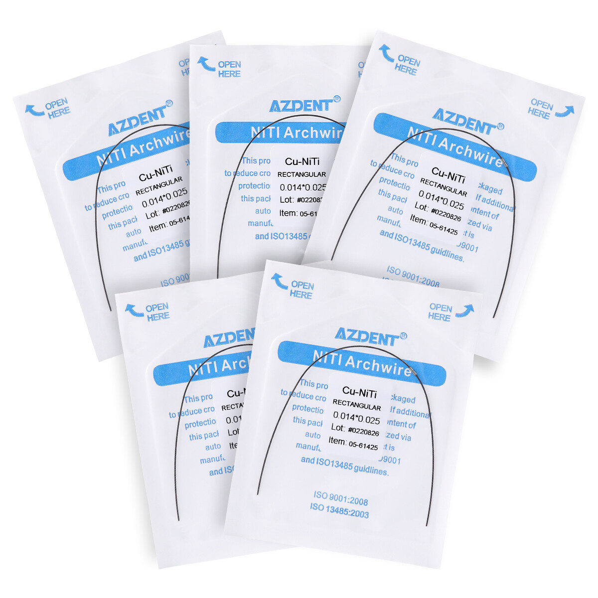 Dental Orthodontic Super Elastic Cu-NiTi Arch Wire With Stops Round/Rectangular