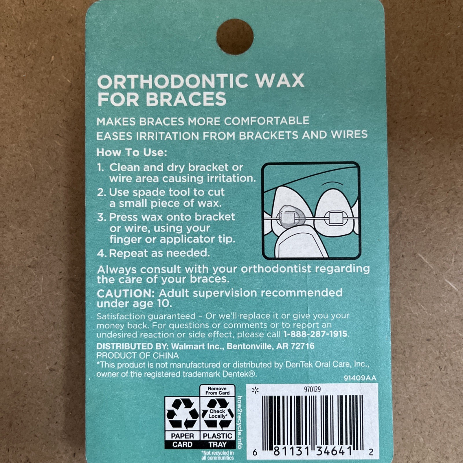 72 Packs (1 Case) Equate Orthodontic Wax for Braces, Unscented