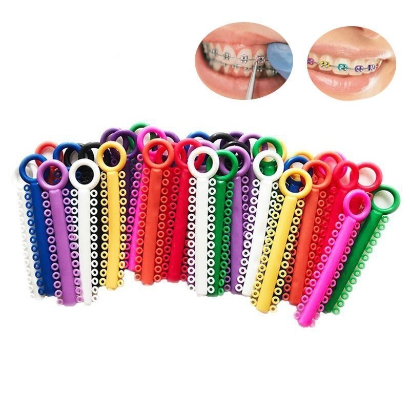 1040/320Pc Dental Ligature Ties Elastic Rubber Band Single/Double Assorted Color
