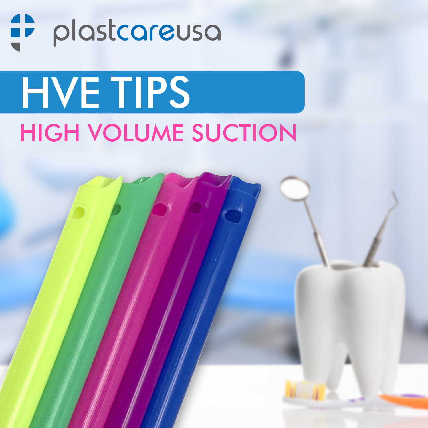 Dental HVE High Volume Evacuation Speed Suction Tips (Choose Qty & Color)