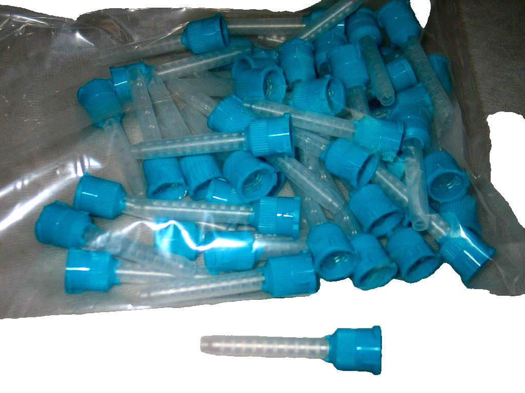 100 pcs Dental Mixing Tips Impression Temporary C&B Material Blue/White Short