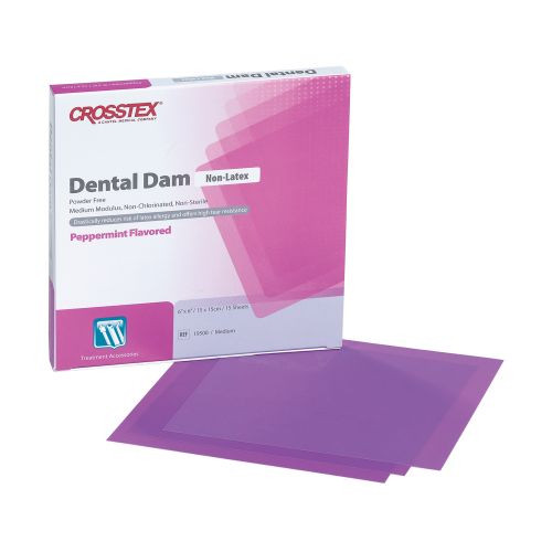 Crosstex 19500 Rubber Dam 6 x 6 Latex Free Mint Purple 15 sheets