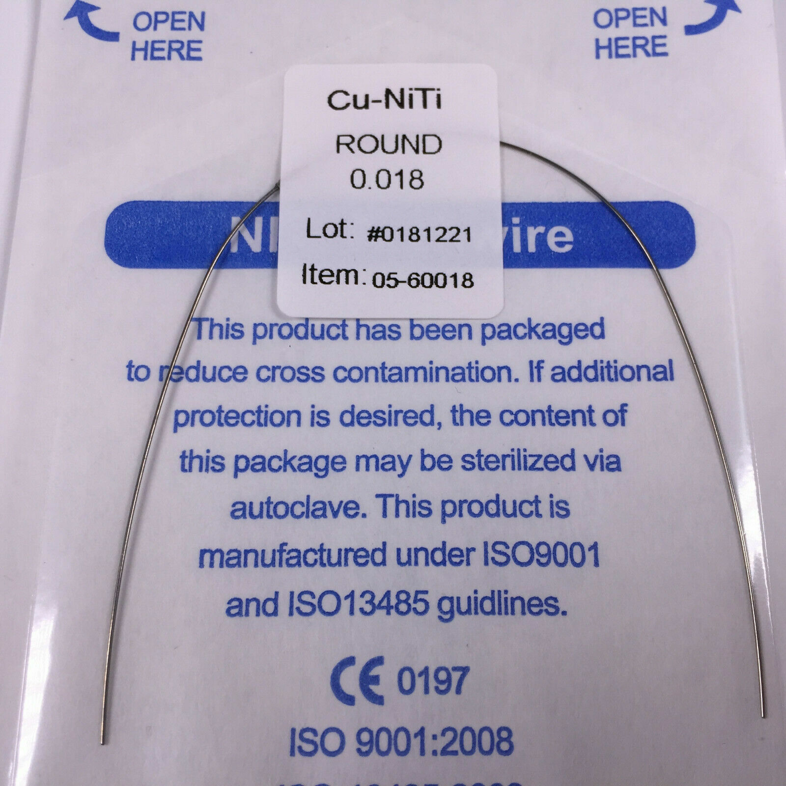 Dental Copper Cu-Niti Round Arch Wires & Stops DAMON Type Ortho 013/014/016/018