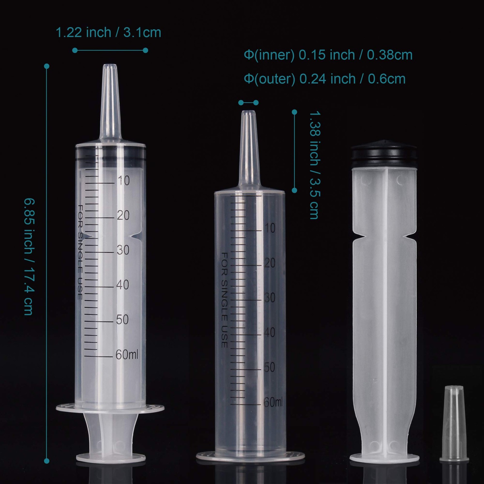 60ml + 20ml Syringe for Liquid set – Syringes without Needle 20+60ML, 20+60ml