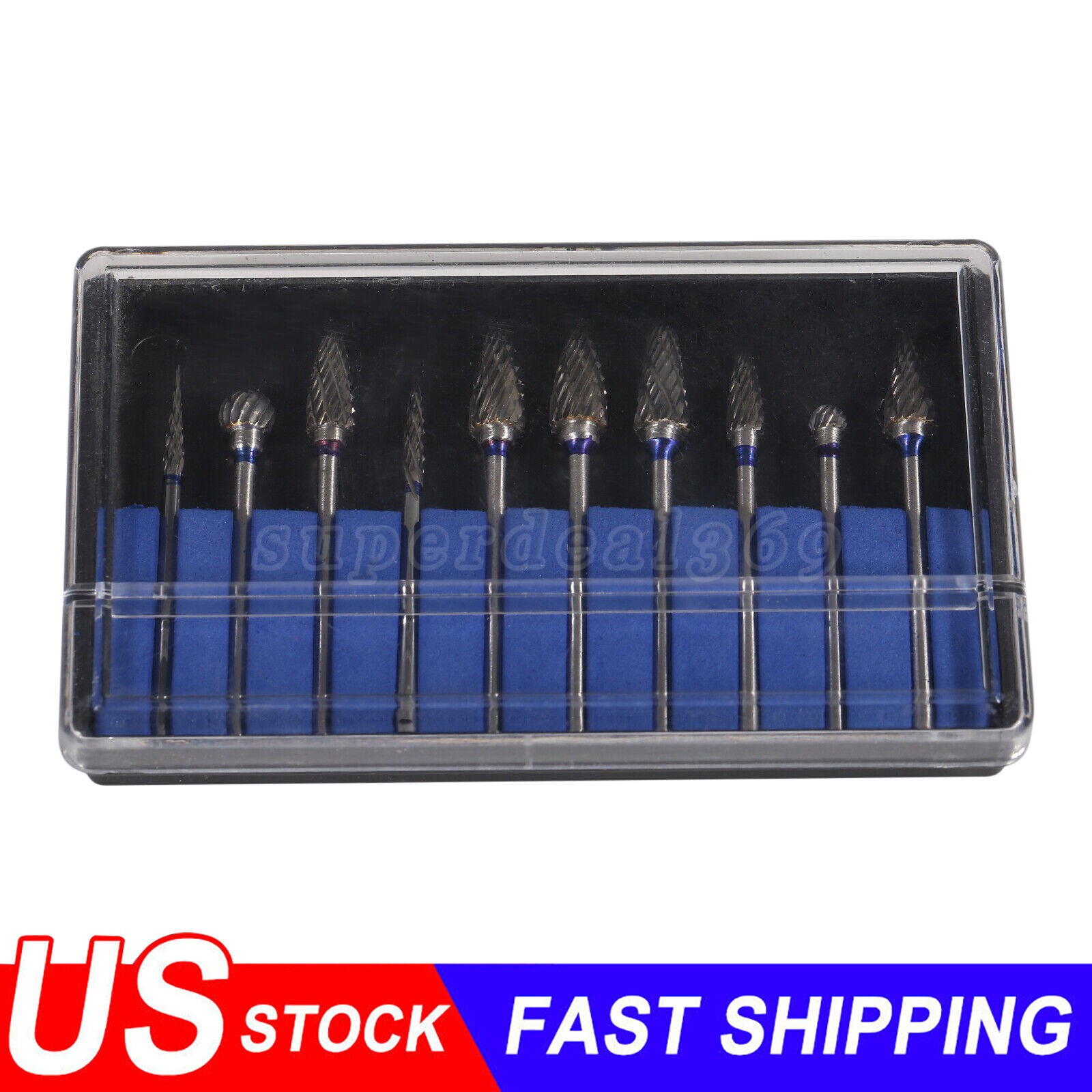 10 Pcs Dental Lab Tungsten Carbide Burs HP 2.35mm for Slow Low Speed Handpiece