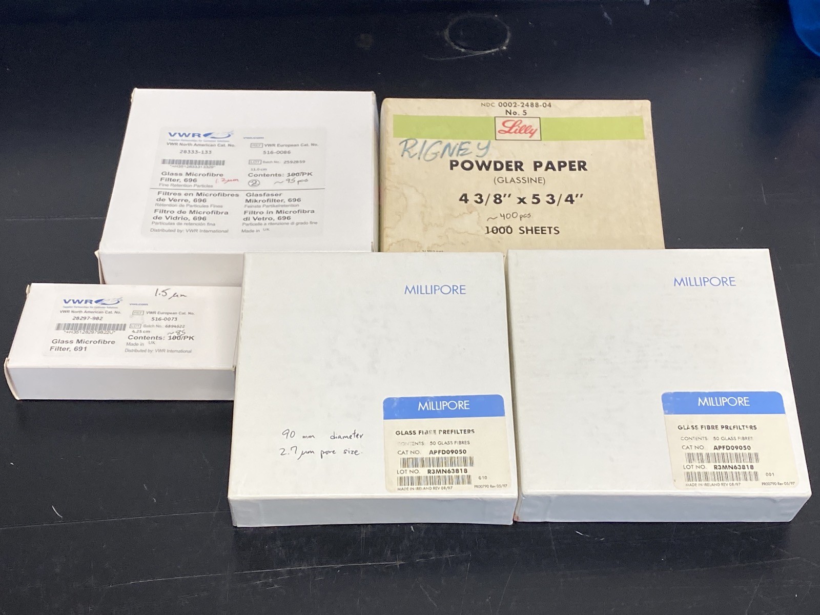 Lot of Powder & Glass Filter Paper Grade 691 696 Size 4.25cm 11cm 90mm 4.3×5.75″