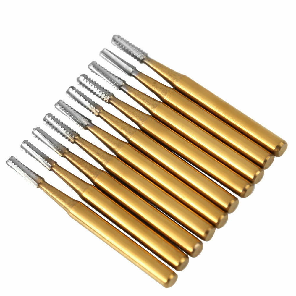 10*Dental Tungsten Steel Carbide Crown Metal Cutting Burs For High Speed FG-1957