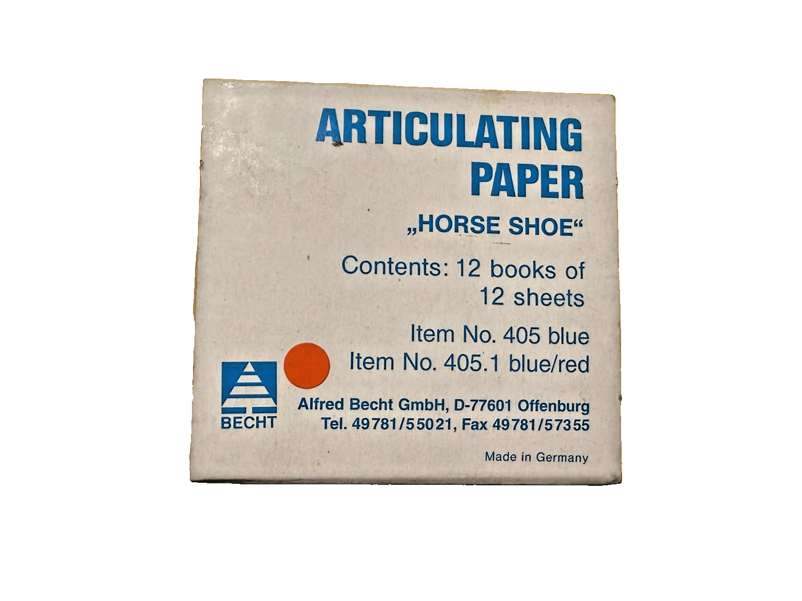 BECHT Articulating Paper Horseshoe Red/Blue 7 x 12 pack 84 units. Open Box.