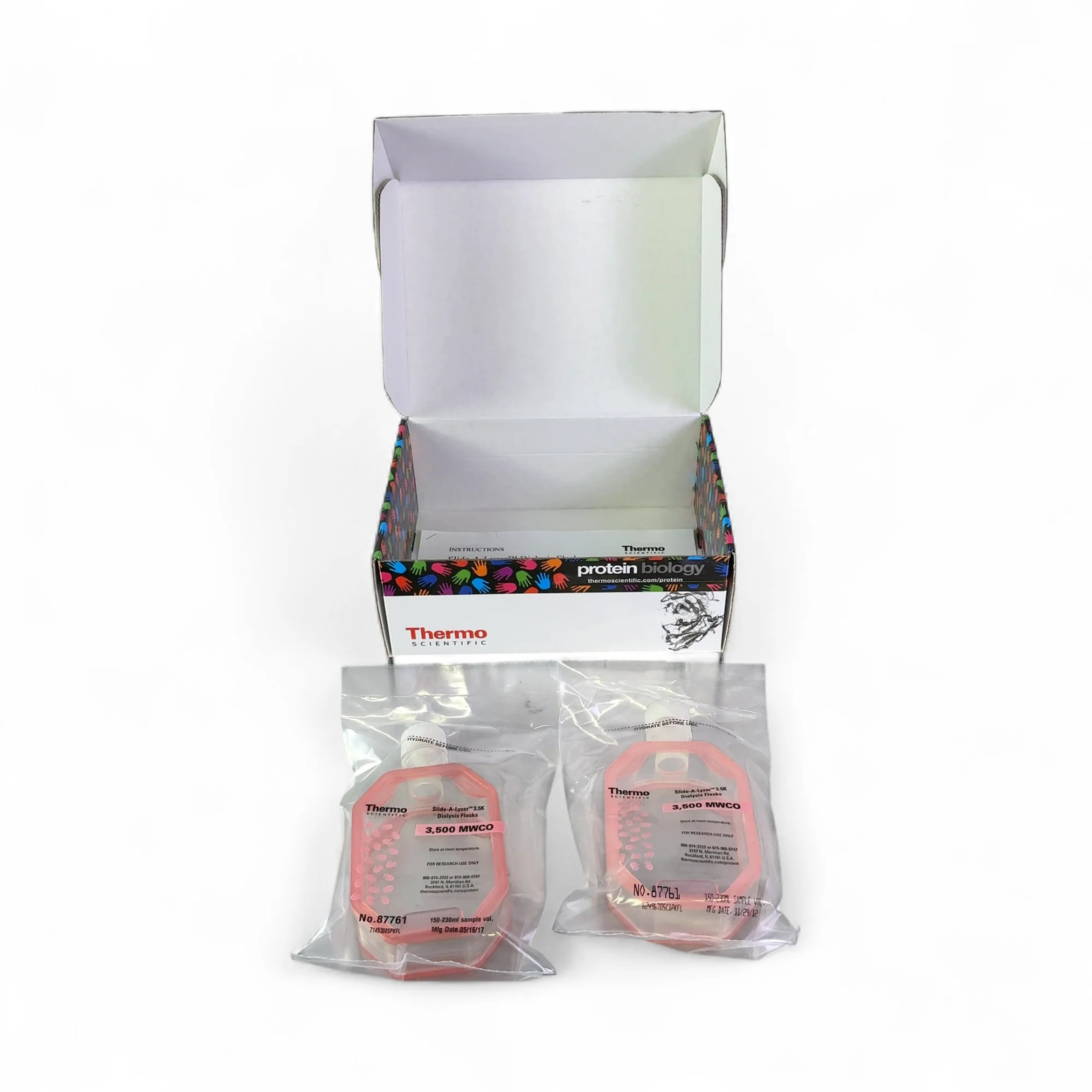 Thermo Scientific 87761 Slide-A-Lyzer Dialysis Flask Lot 3.5K MWCO 230mL NO FD