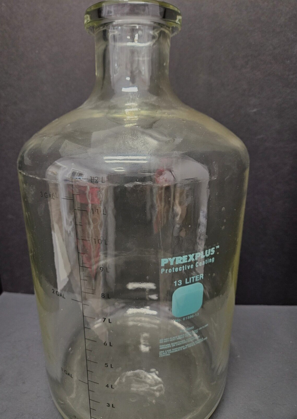 Corning Solution Bottle PyrexPlus Coated 13.25 L with Tooled Neck