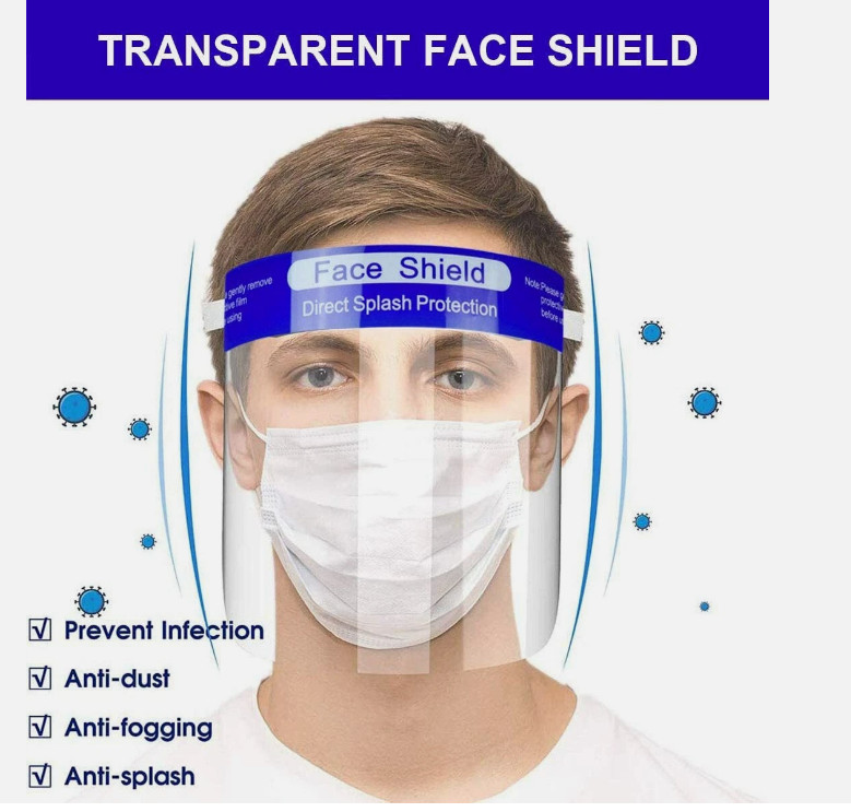 Safety Full Face Shield Reusable Washable Protection Cover Face Mask Anti-Splash