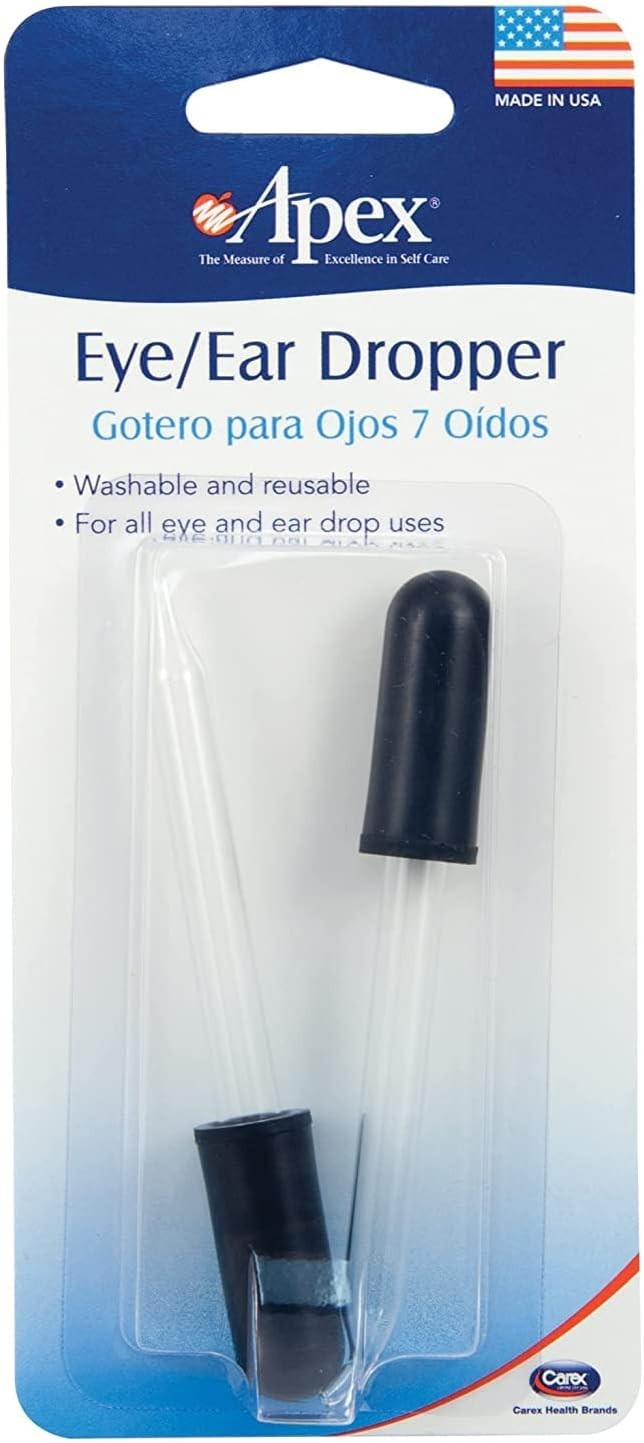 Carex Eye & Ear Dropper Reusable for Easier Medicine Administration 2 Count