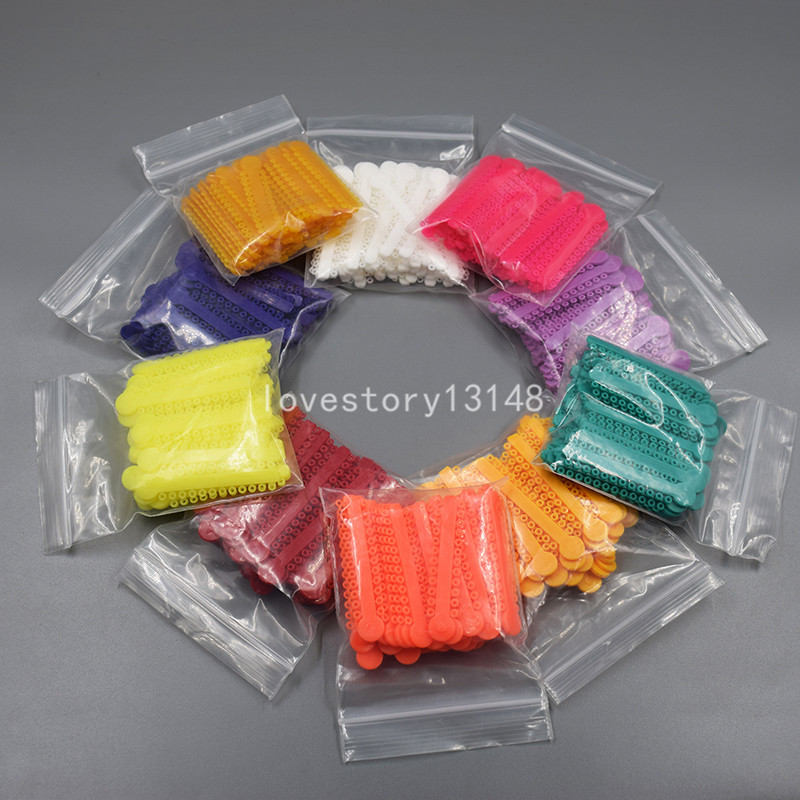Dental Orthodontic Ligature Ties Rubber Bands 1008Pcs/ Pack 46 Colors For Choose