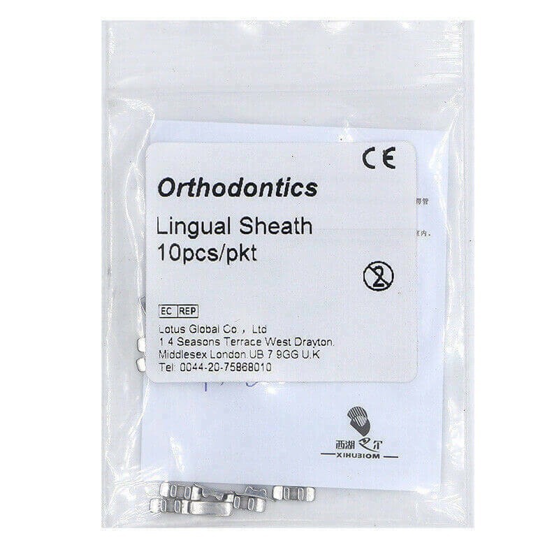 10Kits Dental 10Pc/kit Orthodontic Stainless Steel Lingual Sheath Without Hook