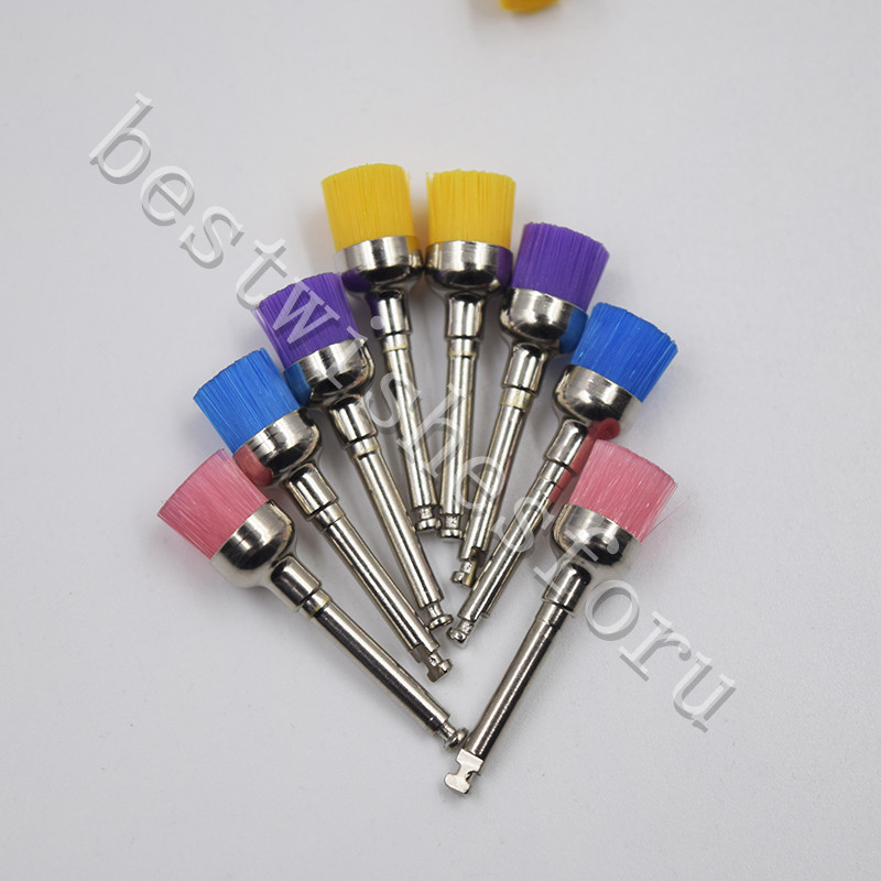 Dental Multi-color Nylon Latch Flat Bowl Buffing Polisher Prophy Cup Bolt Brush