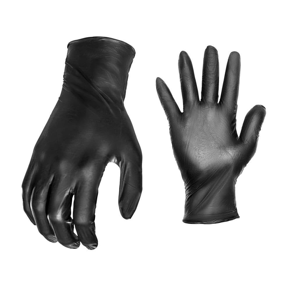 One Size Fits All Black Nitrile Disposable Grilling Glove with 1 Pair Cotton