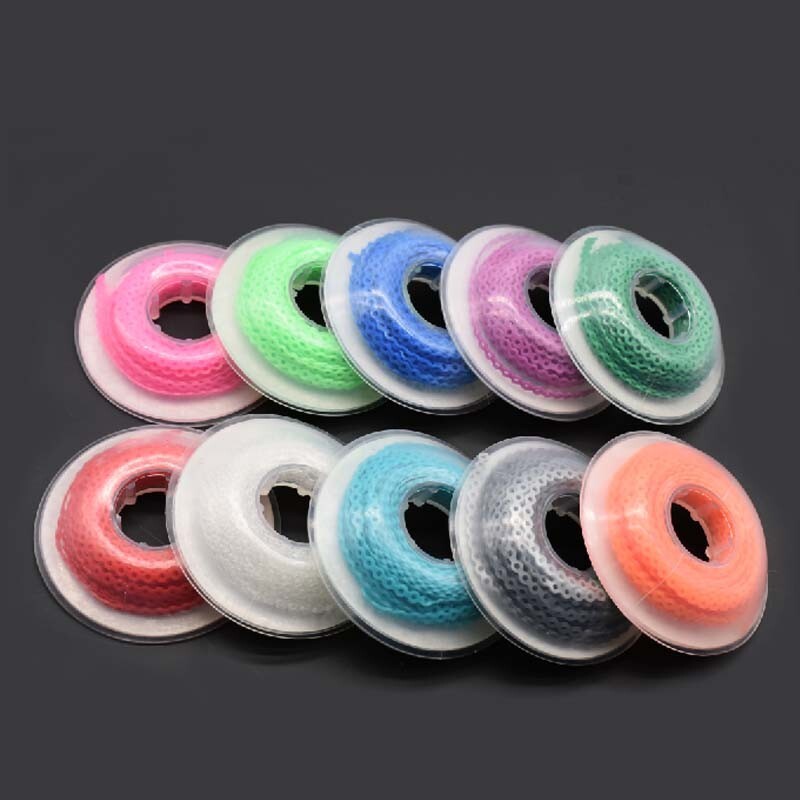 Dental Orthodontic Colored Elastic Power Chain 15ft Long/Short/Continuous