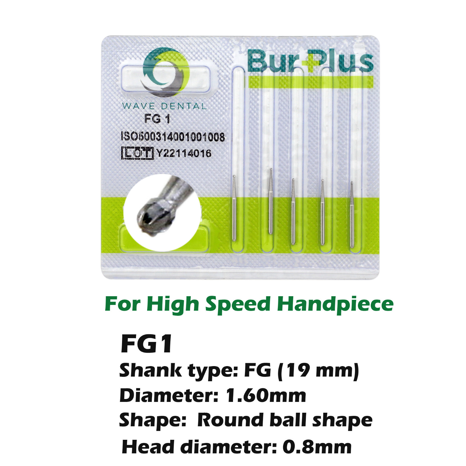 Wave Dental Surgical Burs High Speed FG 25mm Carbide Friction Grip Round 2 4 557