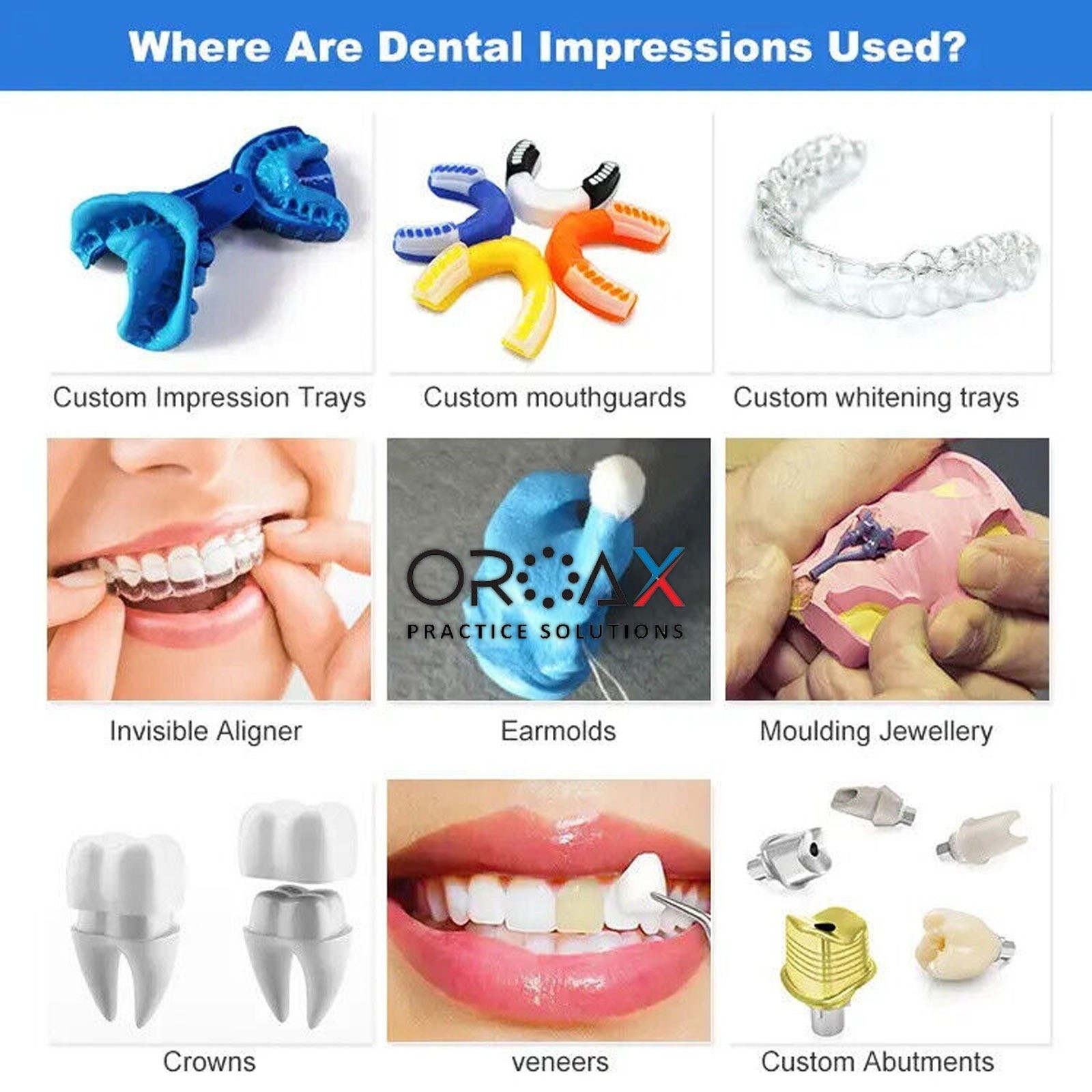 Dental Hydrophilic Impression Putty with Large Upper & Lower Trays Firm Molding